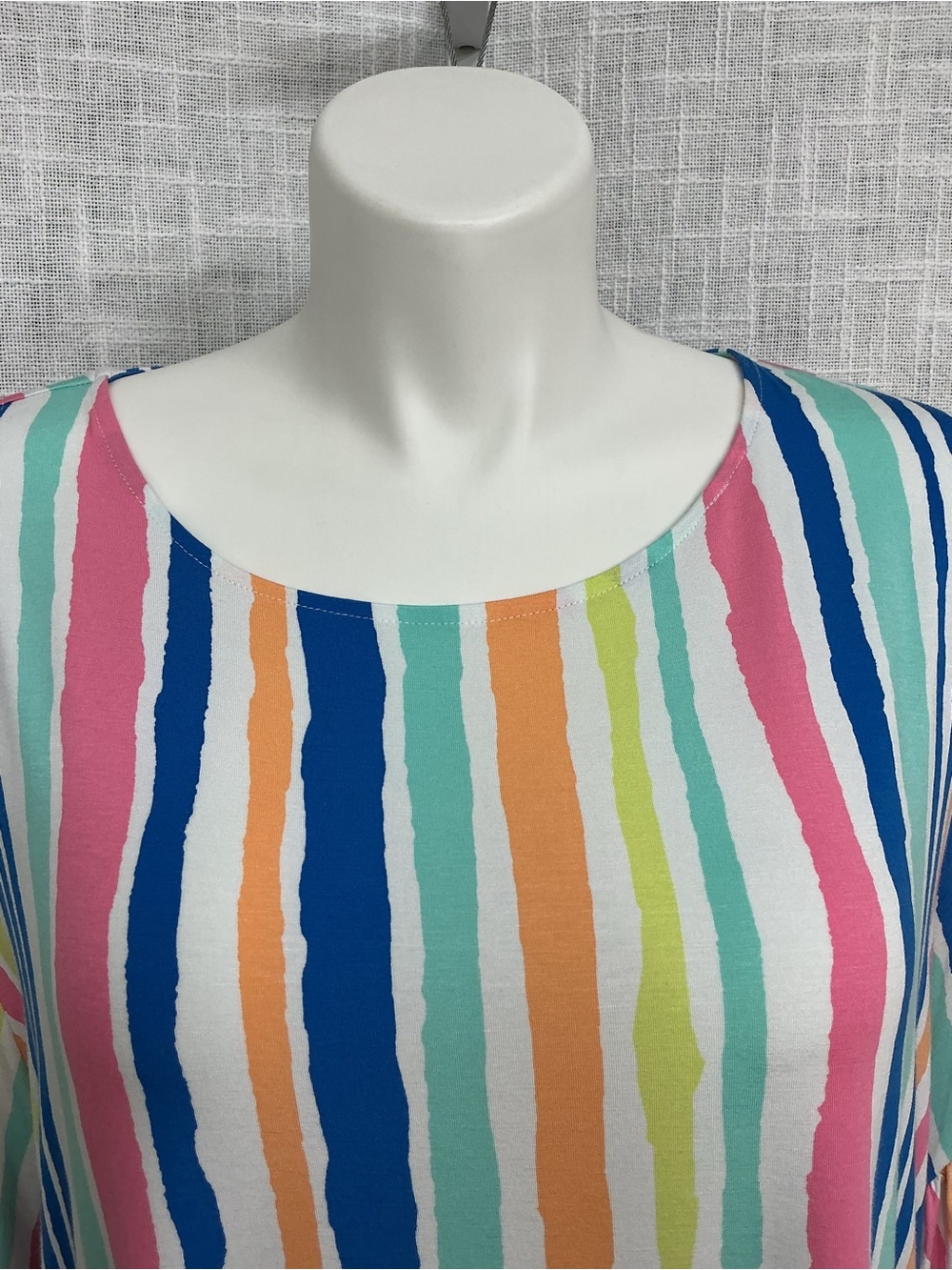 Ruby Rd. Multi-Color Striped Ruffle Sleeve Blouse - Picture 3 of 11